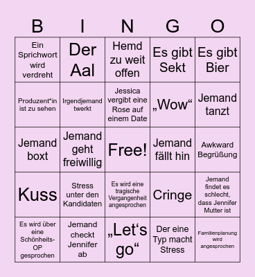 Bachelorette Bingo Card