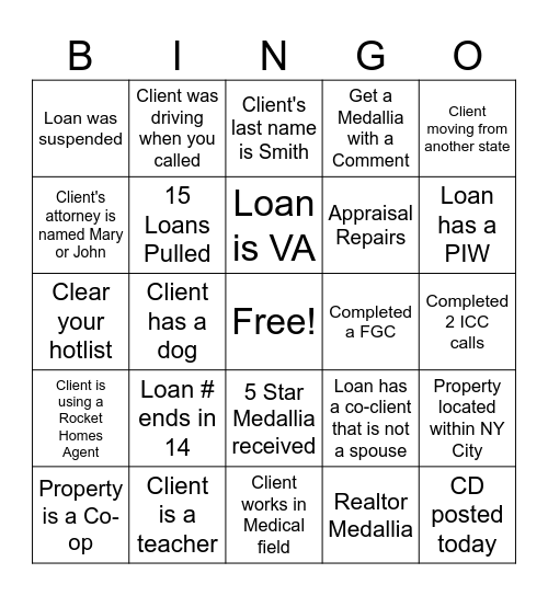 Liberty Communication Bingo Card