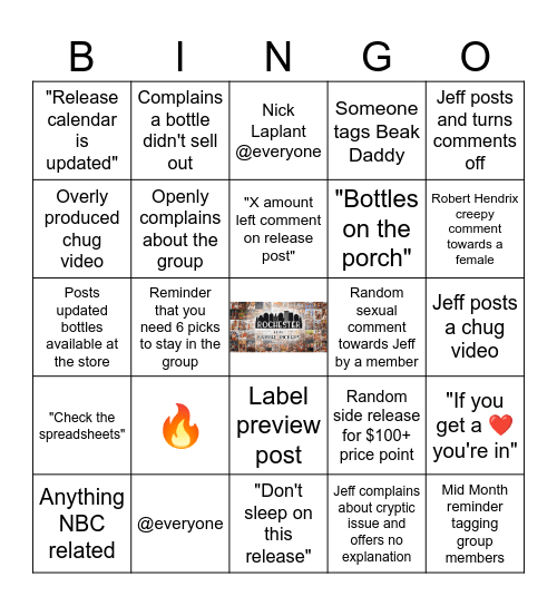 REBP BINGO BANGO BONGO Bingo Card