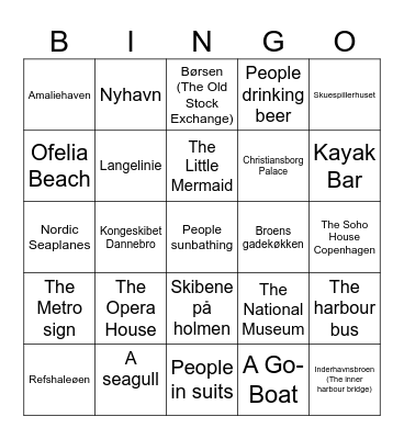 Canal Cruise Bingo Card