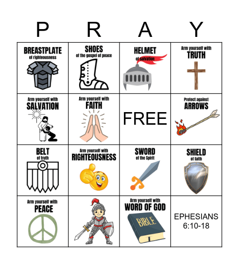 ARMOR OF GOD Bingo Card