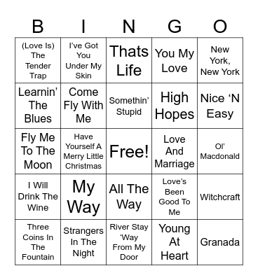 FRANK SINATRA Bingo Card