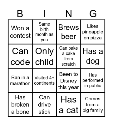 Wedding Bingo Card