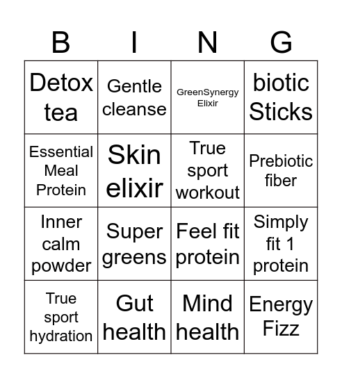 Arbonne Bingo Card