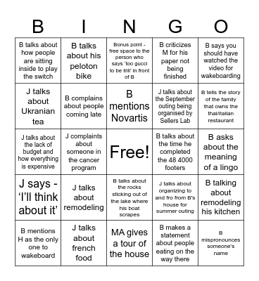 SL Bingo Card