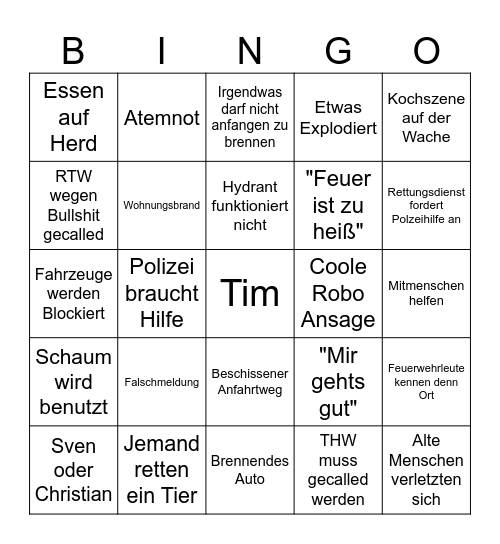 Feuer und Flamme Bingo Card