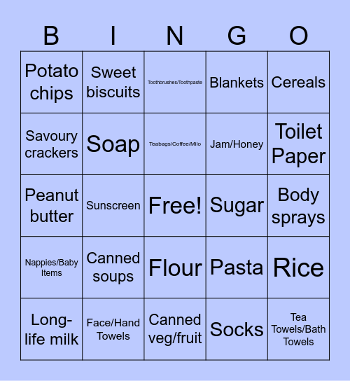 ST VINNIES APPEAL BINGO Card