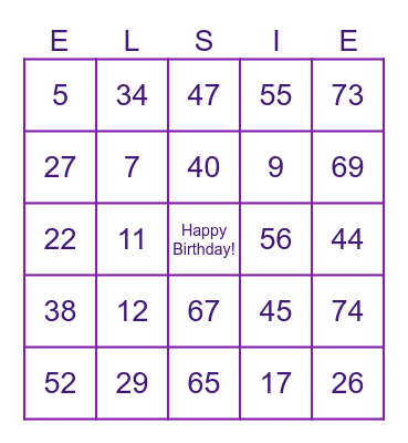 🎉Happy 85th Birthday 🎉 Bingo Card