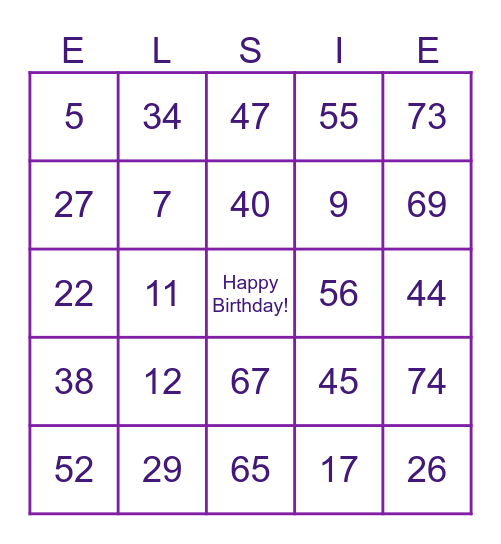 🎉Happy 85th Birthday 🎉 Bingo Card