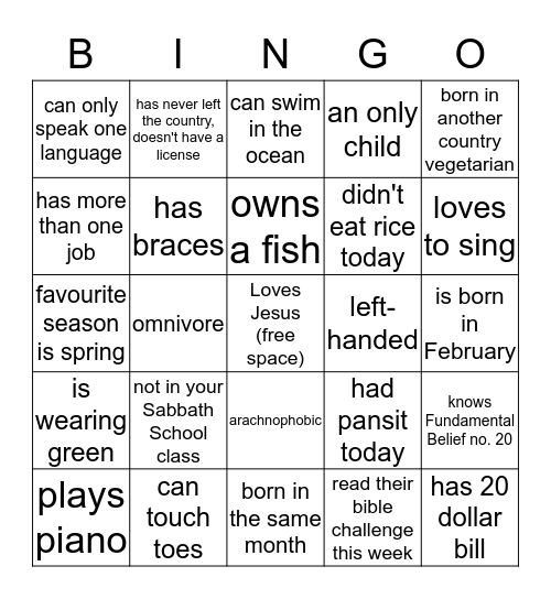 IceBreaker Bingoooo Bingo Card