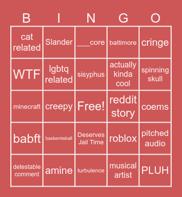Tiktok Bingo Card