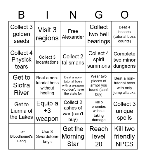 Elden Ring Bingo! Card #2 Bingo Card