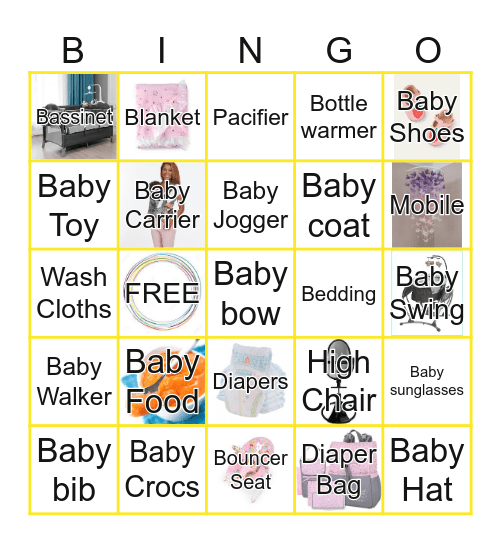 L & D Baby Shower Bingo Card