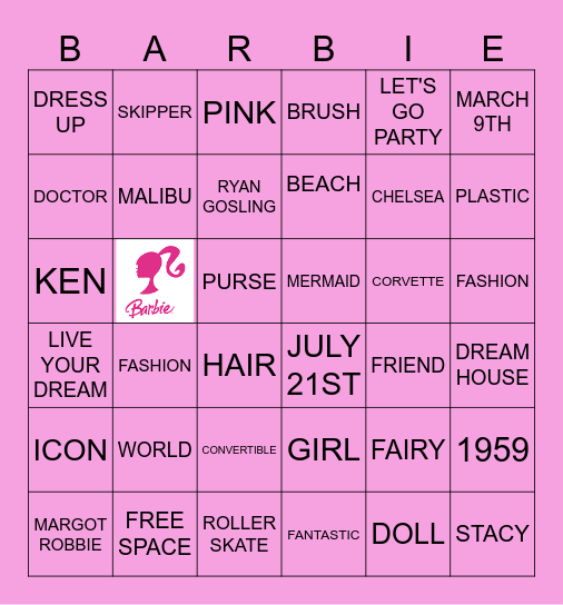 BARBIE BINGO Card