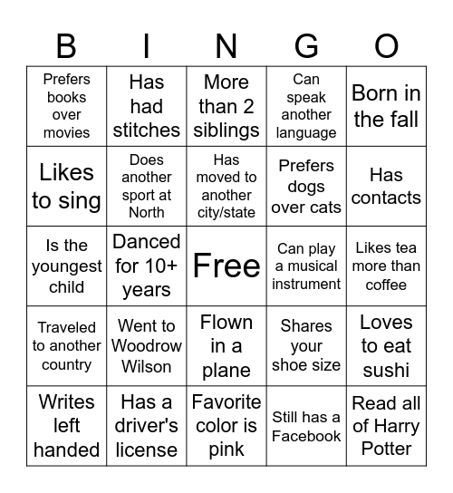 Find Someone Bingo Card
