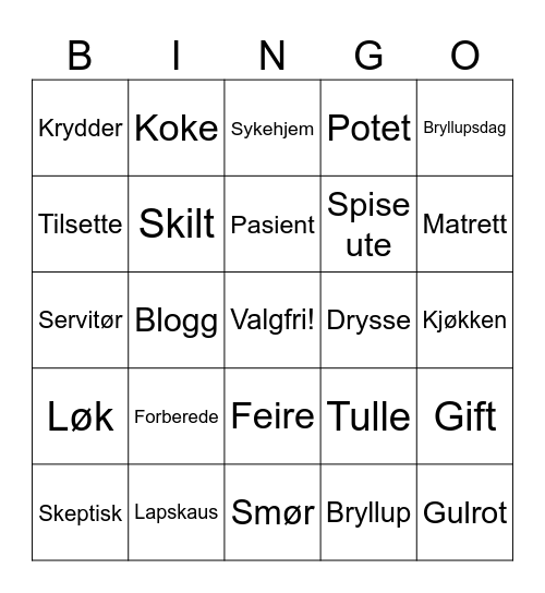 Grip 1 norsk kapittel 10 Bingo Card