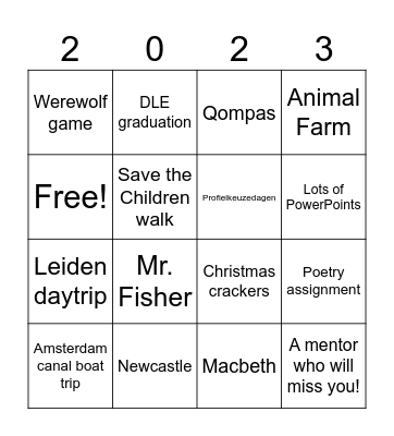 A3a - Flashback Bingo Card
