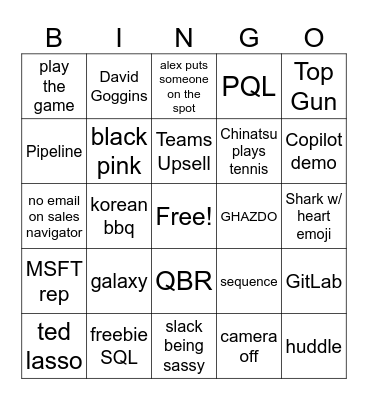 sales dev bingo Card
