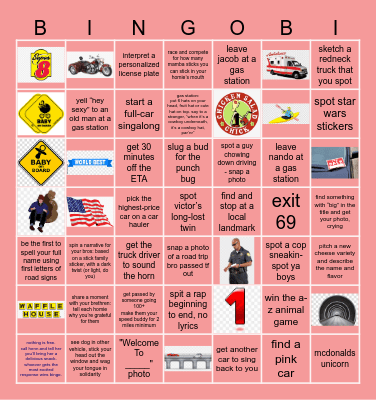 Road Trip Bingo, curated by henn Bingo Card