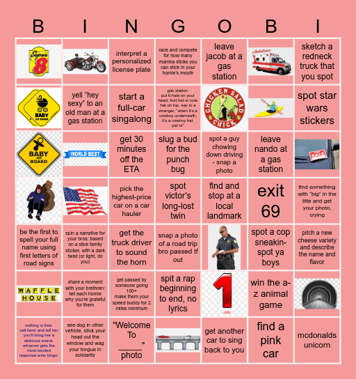 Road Trip Bingo, curated by henn Bingo Card