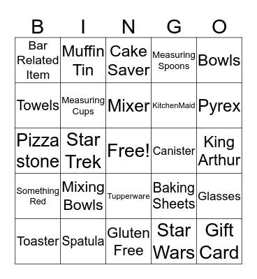 Kitchen Gift Bingo Card