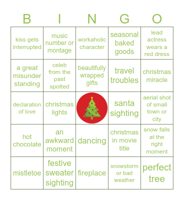 CHRISTMAS MOVIE BINGO Card