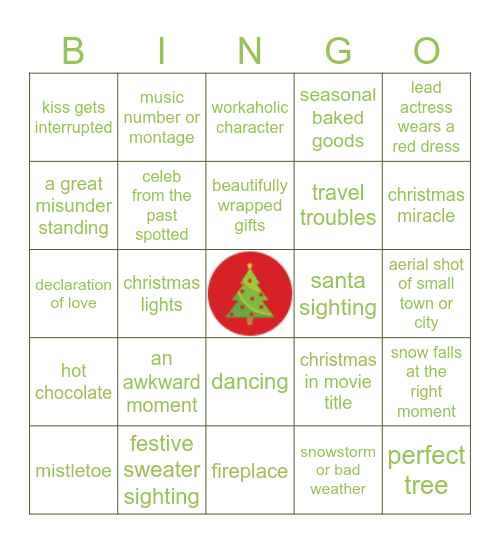 CHRISTMAS MOVIE BINGO Card