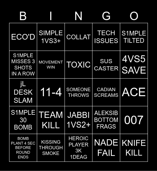 1G = INSANT BINGO Card