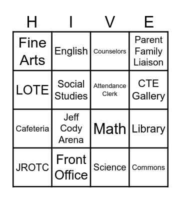 Welcome to your HIVE! Bingo Card
