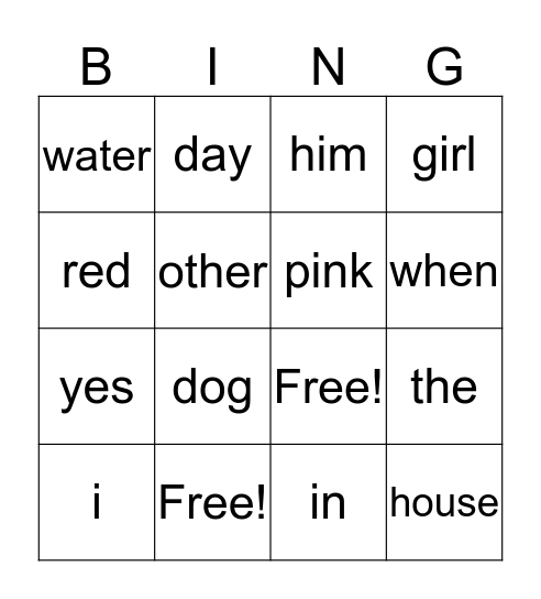 Abigayle's Bingo Card