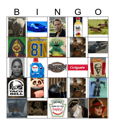 Superbowl 2016 Bingo Card