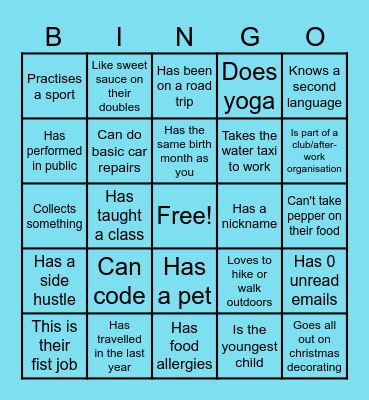 MDT PEOP Bingo Card