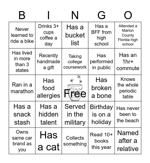 MHW Sticks Together Bingo Card