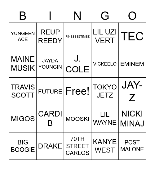 car Bingo Card