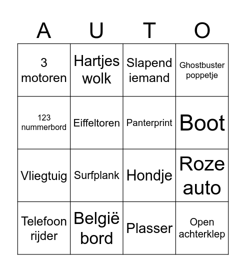 Auto Bingo Card