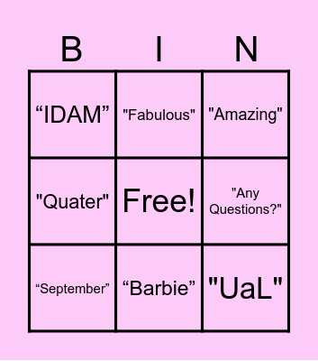 Jemison CCU Bingo! Bingo Card