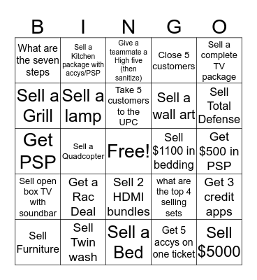 Downers Grove Bingo Card
