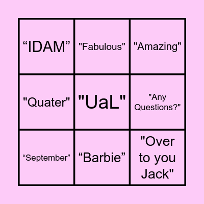 Jemison CCU Bingo! Bingo Card