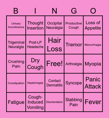 Iris's COVID Adventure! Bingo Card