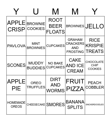 DESERT Bingo Card