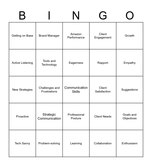 MY AMAZON GUY Bingo Card