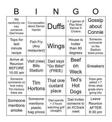 Buffalo Buzzword Bingo Card