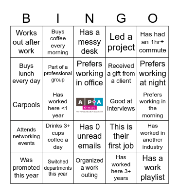 APAI VIBE CHECK Bingo Card