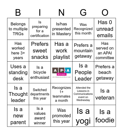 VIBE CHECK Bingo Card
