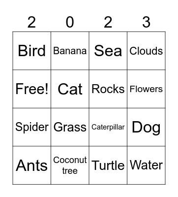 Nature Bingo Card