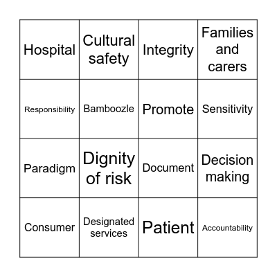 Principles ROSTI Bingo Card