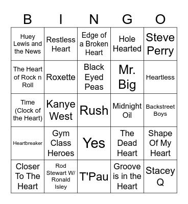 The Heart of the Matter Bingo Card