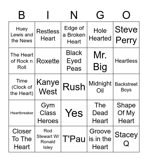 The Heart of the Matter Bingo Card