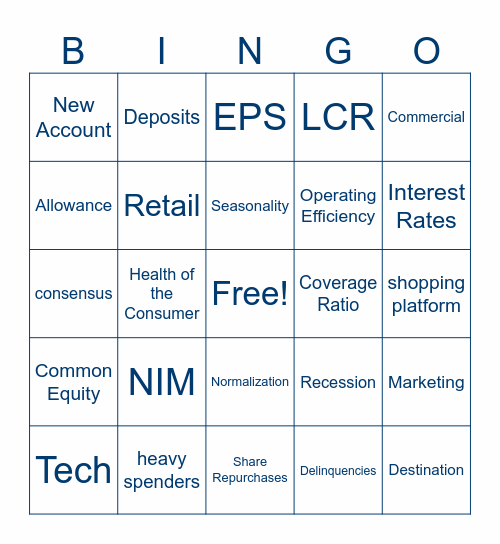 Q2'23 Earnings Bingo Card