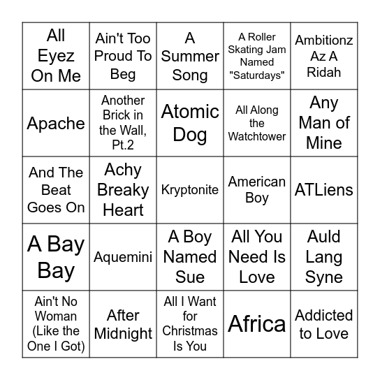 A Bingo Card